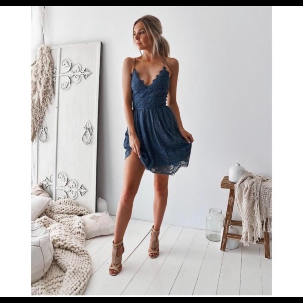 Aurelia Dress- steel blue (reposted)